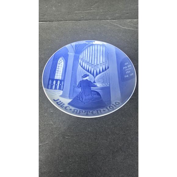 Vintage Bing & Grondahl Jule Aften 1910 Christmas Plate Blue White Porcelain - Picture 2 of 5